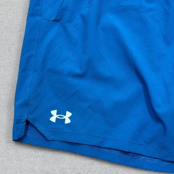 NEW Under Armour Shorts Men's 2XL Blue UA Vanish 6" Stretch Gym Training Running - Picture 5 of 13